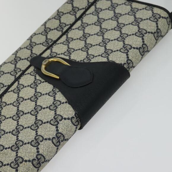 GUCCI GG Supreme Shoulder Bag Pvc Navy Gold - Picture 6 of 16